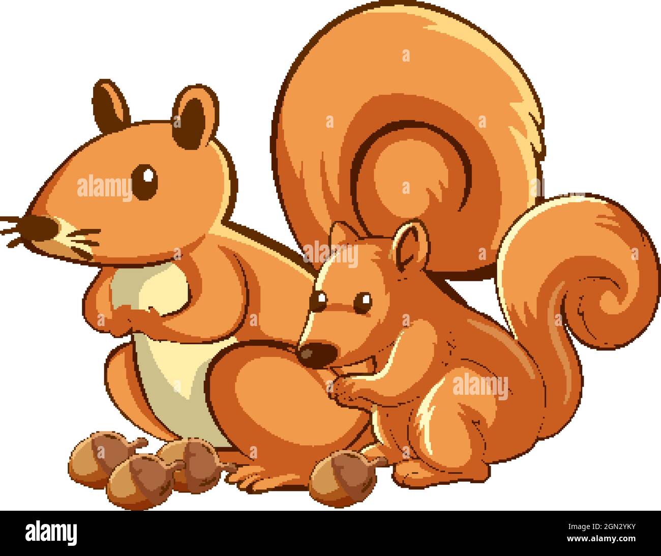 Mother and baby squirrel cartoon on white background illustration Stock  Vector Image & Art - Alamy