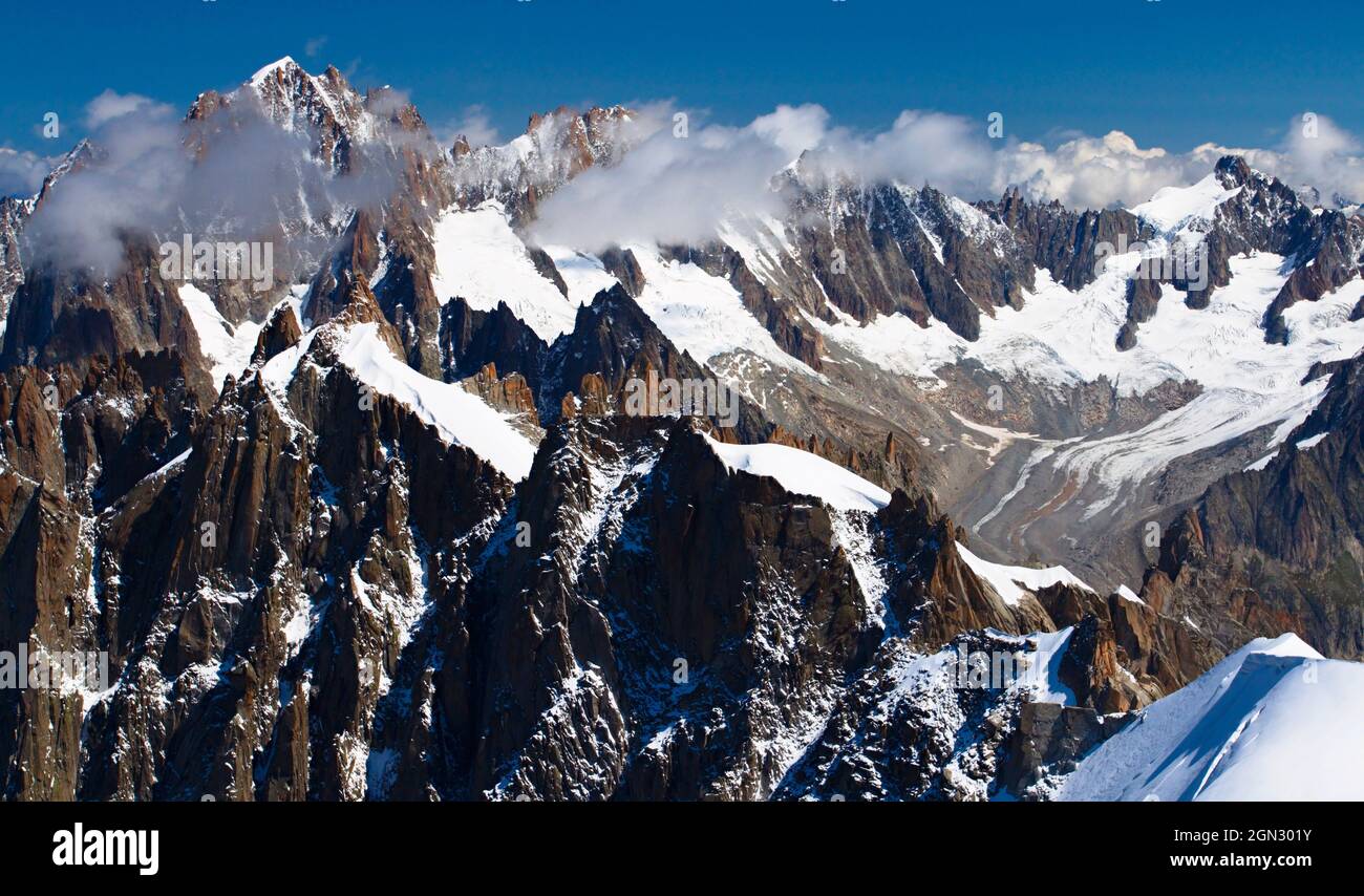 French Alps from the viewpoint of the Aiguille du Midi Stock Photo - Alamy