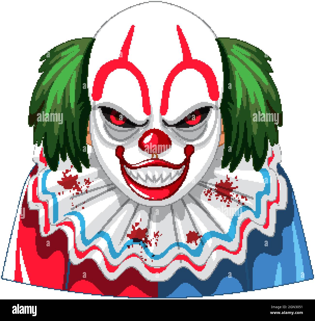 Creepy clown face on white background illustration Stock Vector Image ...