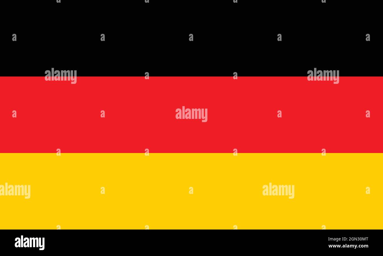 National flag of Germany original size and colors vector illustration, Flagge Deutschlands with national colours of Germany, German Confederation and Stock Vector