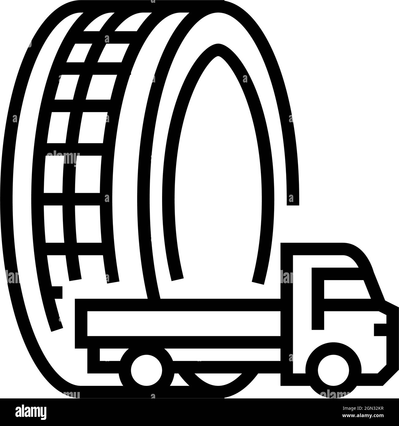 light truck tires line icon vector illustration Stock Vector Image
