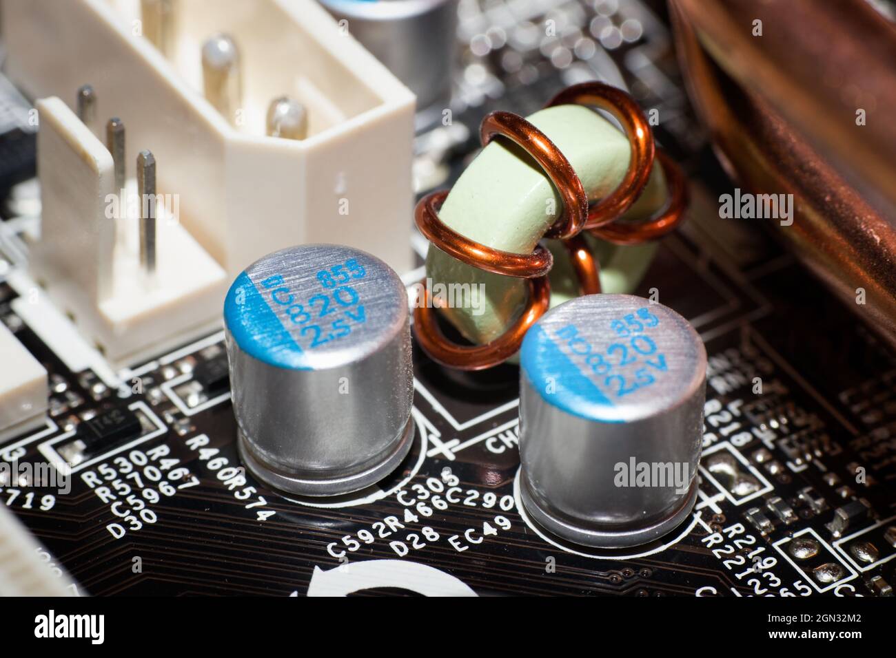 Close up of inductor copper coil on circuit board Stock Photo - Alamy