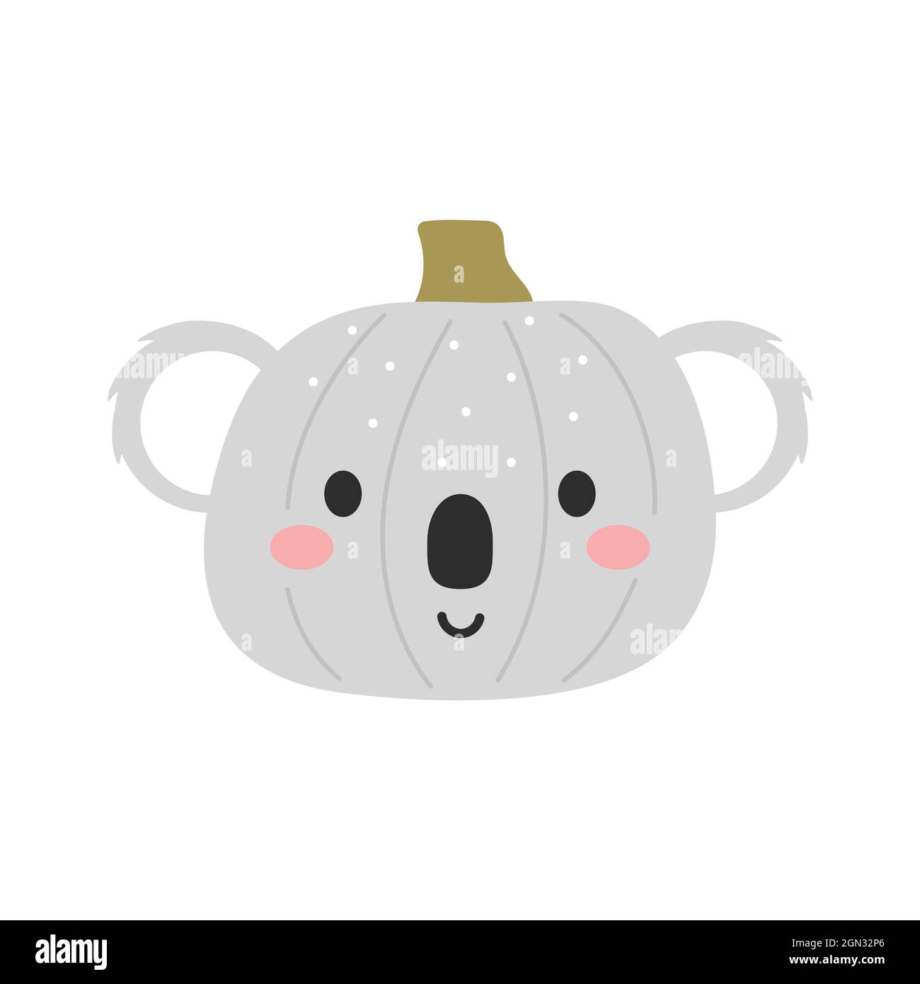 happy-halloween-cute-cartoon-pumpkin-with-koala-face-halloween-party-decor-for-children-childish-print-for-cards-stickers-invitation-nursery-deco-stock-vector-image-art-alamy