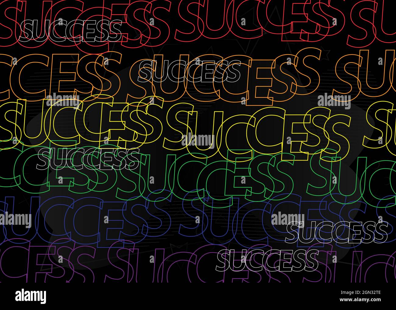 Success, Vector logo. Quotes and phrases for cards, banners, posters, pillow and clothes. Festive design. Colorful concept, lettering. Stock Vector