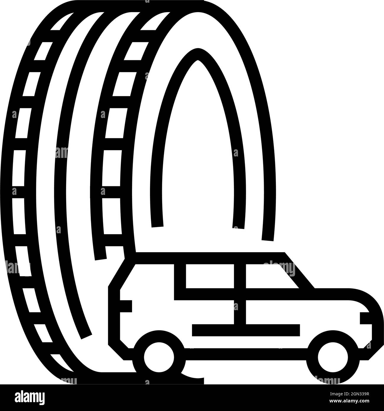truck or suv tires line icon vector illustration Stock Vector