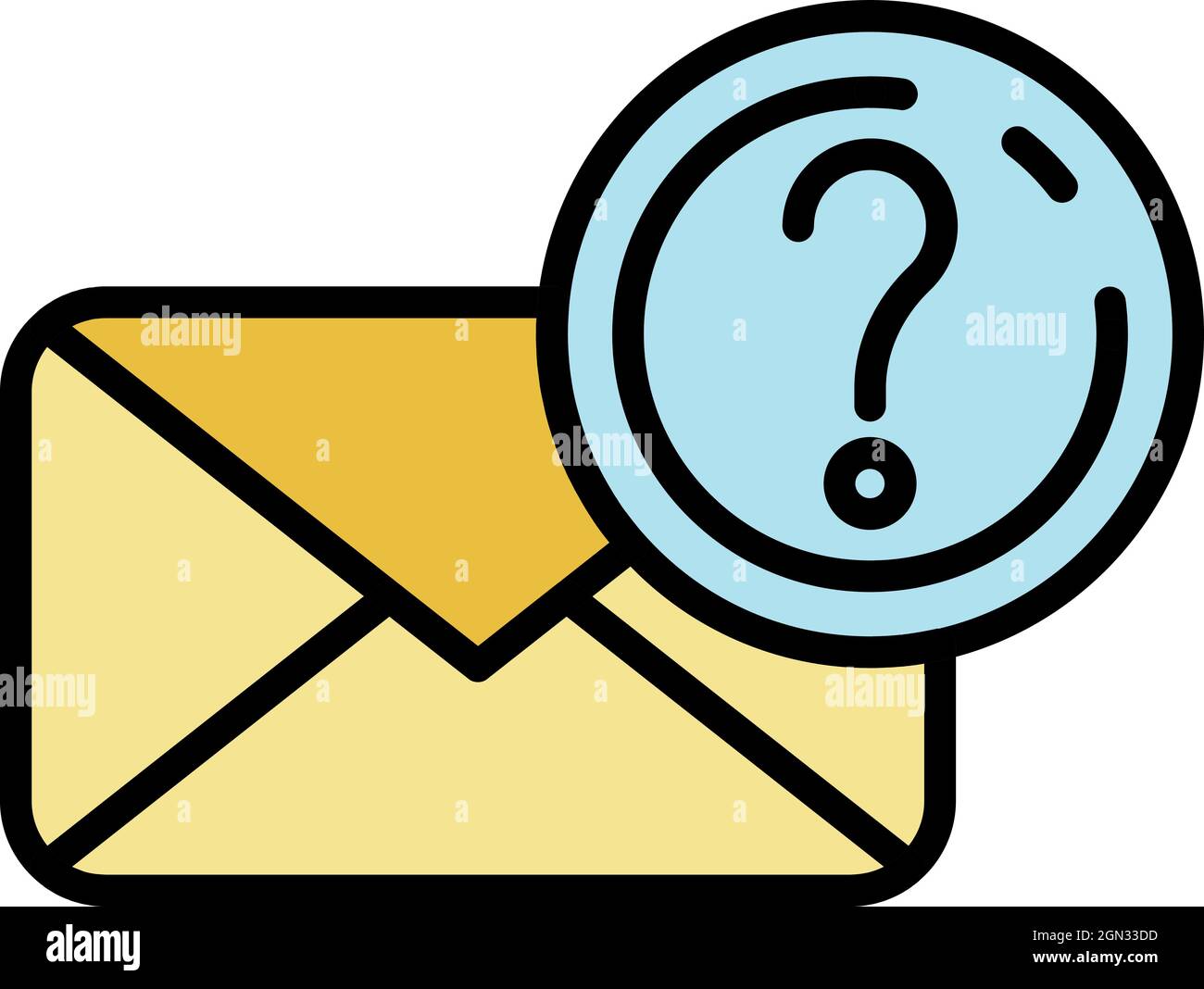 Unknown letter icon. Outline unknown letter vector icon color flat isolated Stock Vector