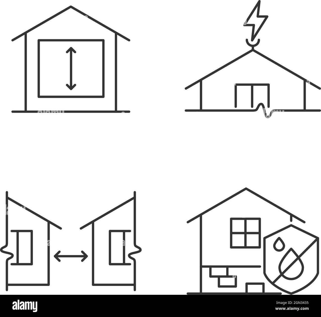 building-safe-house-linear-icons-set-stock-vector-image-art-alamy