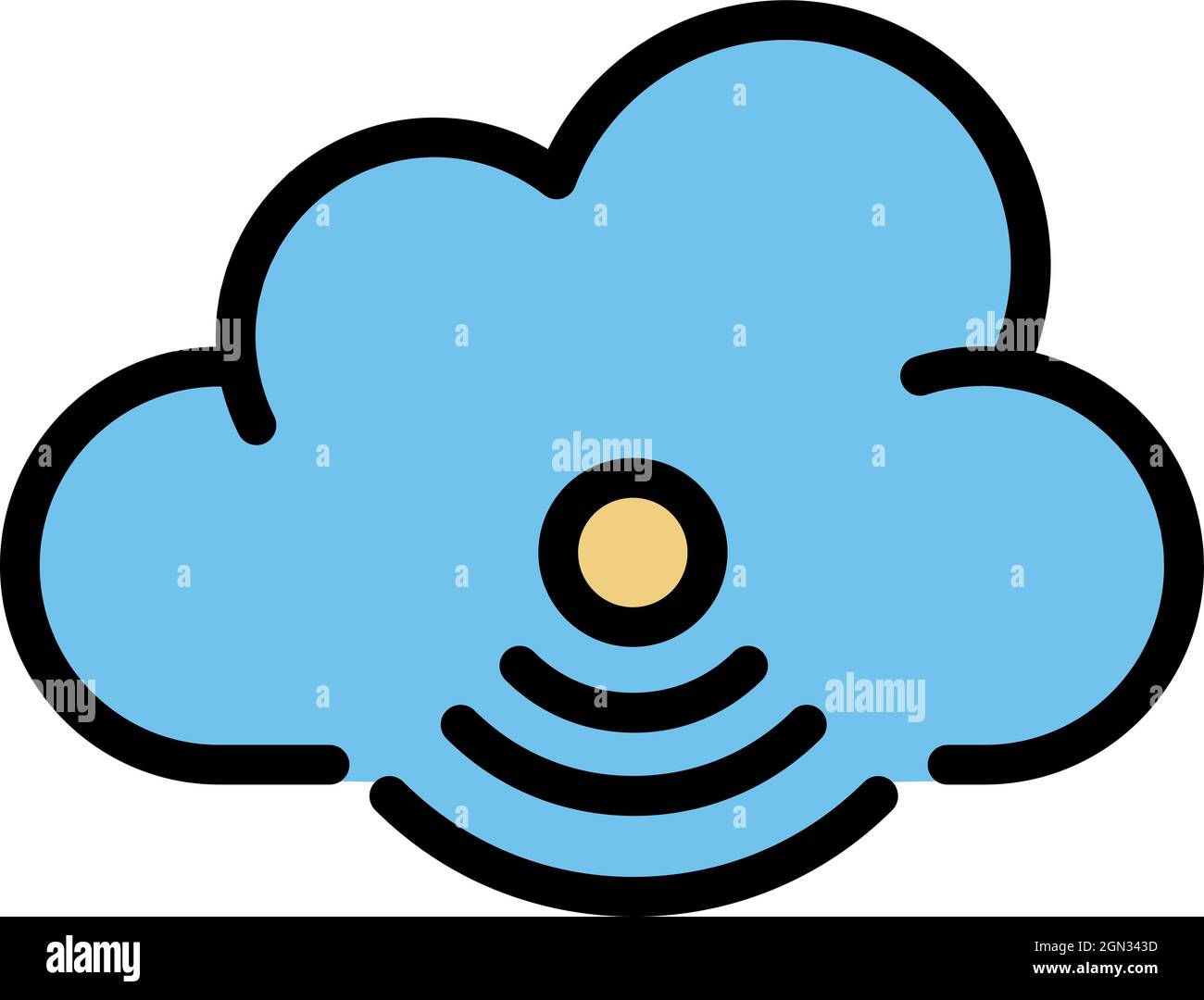 Wireless cloud technologies icon. Outline wireless cloud technologies vector icon color flat isolated Stock Vector