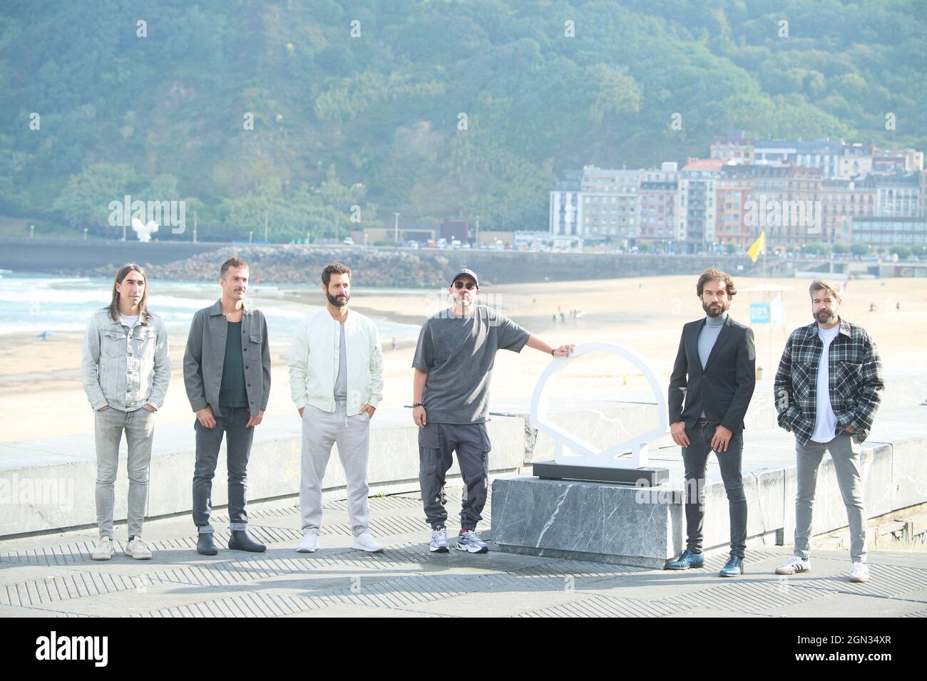 September 22, 2021, Madrid, Madrid, Spain: Pucho, Guillermo Galvan, Juan Manuel Latorre, Alvaro B. Baglietto, David Garcia, Jorge Gonzalez attended 'The Daughter' Photocall during 69th San Sebastian International Film Festival at Kursaal Palace on September 22, 2021 in Donostia / San Sebastian, Spain (Credit Image: © Jack Abuin/ZUMA Press Wire) Stock Photo