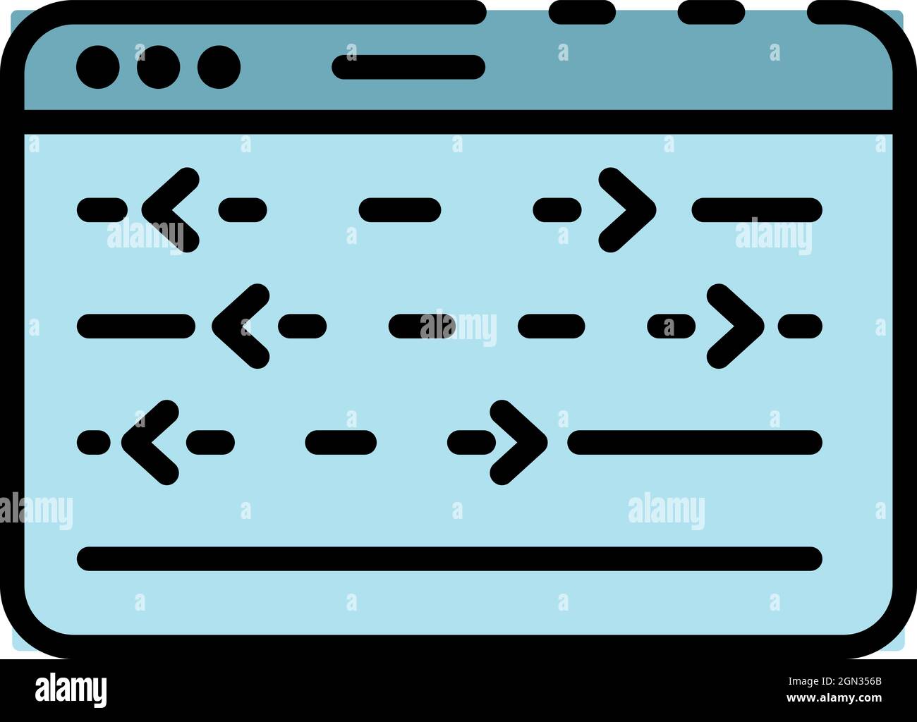 Web window with control panel icon. Outline web window with control ...
