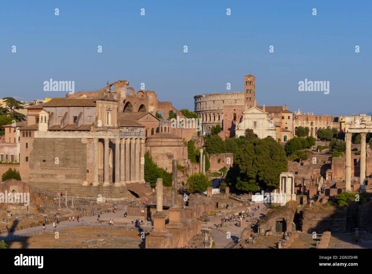 Late afternoon view of Ruins of the Roman Forum at the Palatine Hill ...
