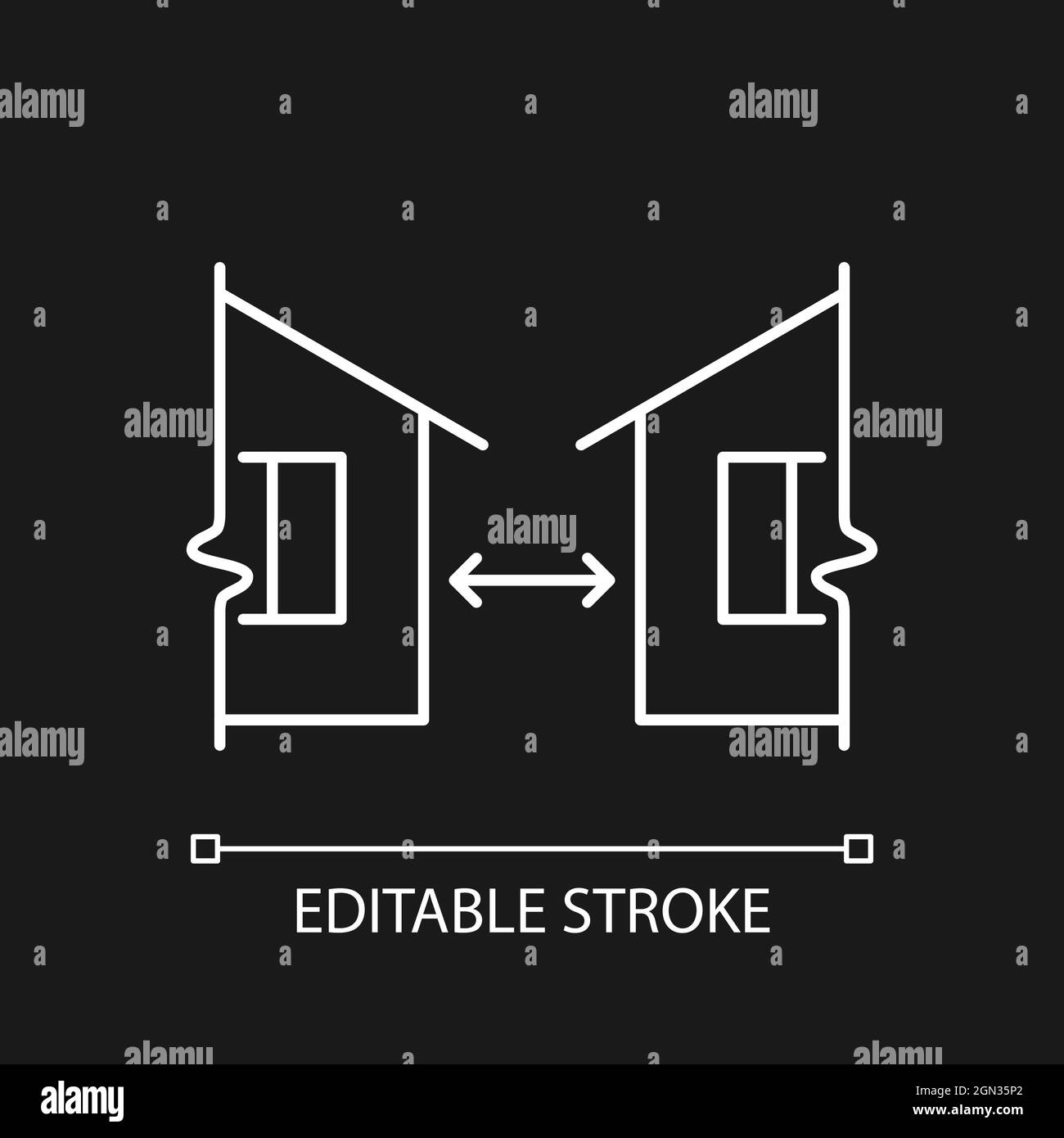 Minimum distance between buildings white linear icon for dark theme Stock Vector Image & Art Alamy