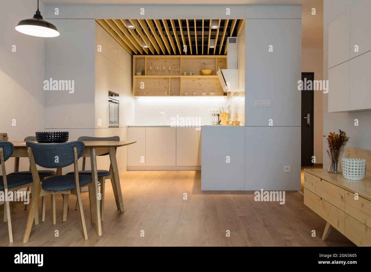 Kitchen interior of modern apartment Stock Photo - Alamy