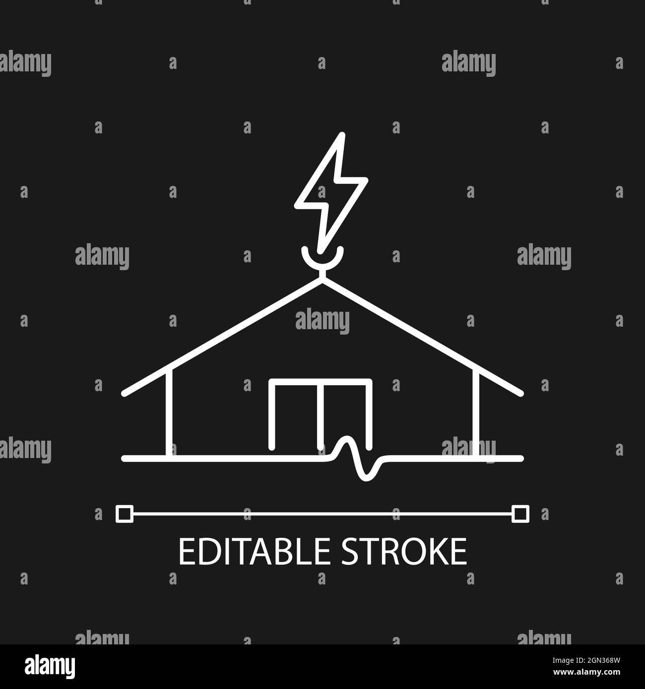 Lightning rod white linear icon for dark theme Stock Vector Image & Art