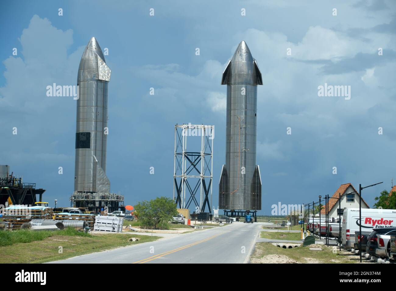 BOCA CHICA, UNITED STATES Jul 31, 2021 the SpaceX Starbase located in Boca Chica Texas Stock