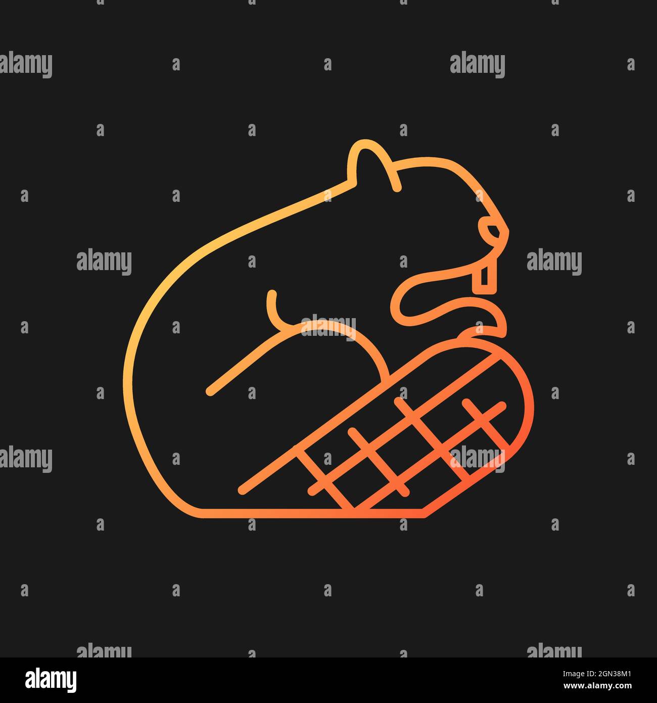 Beaver gradient vector icon for dark theme Stock Vector Image & Art - Alamy