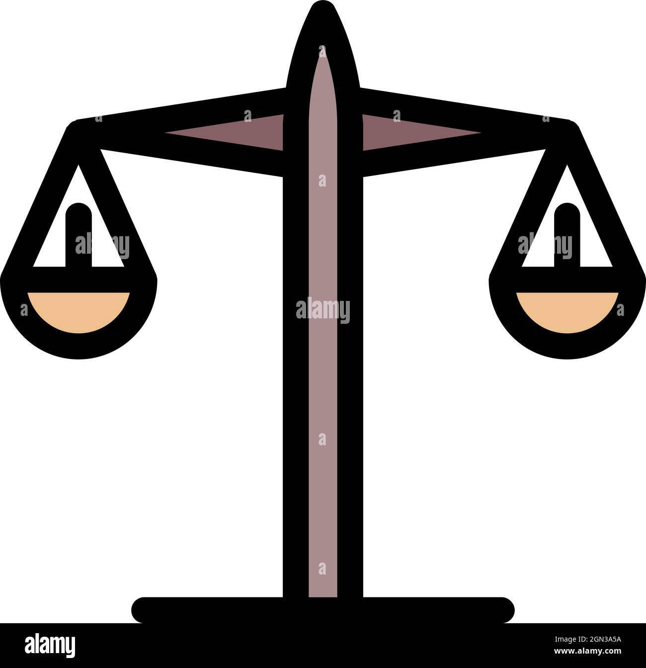 Judge balance icon. Outline judge balance vector icon color flat ...