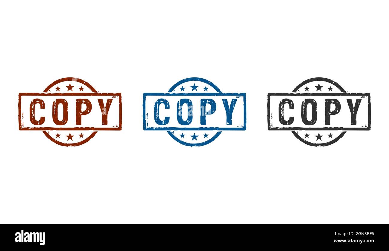 Copy stamp icons in few color versions. Reproduction and duplicate ...