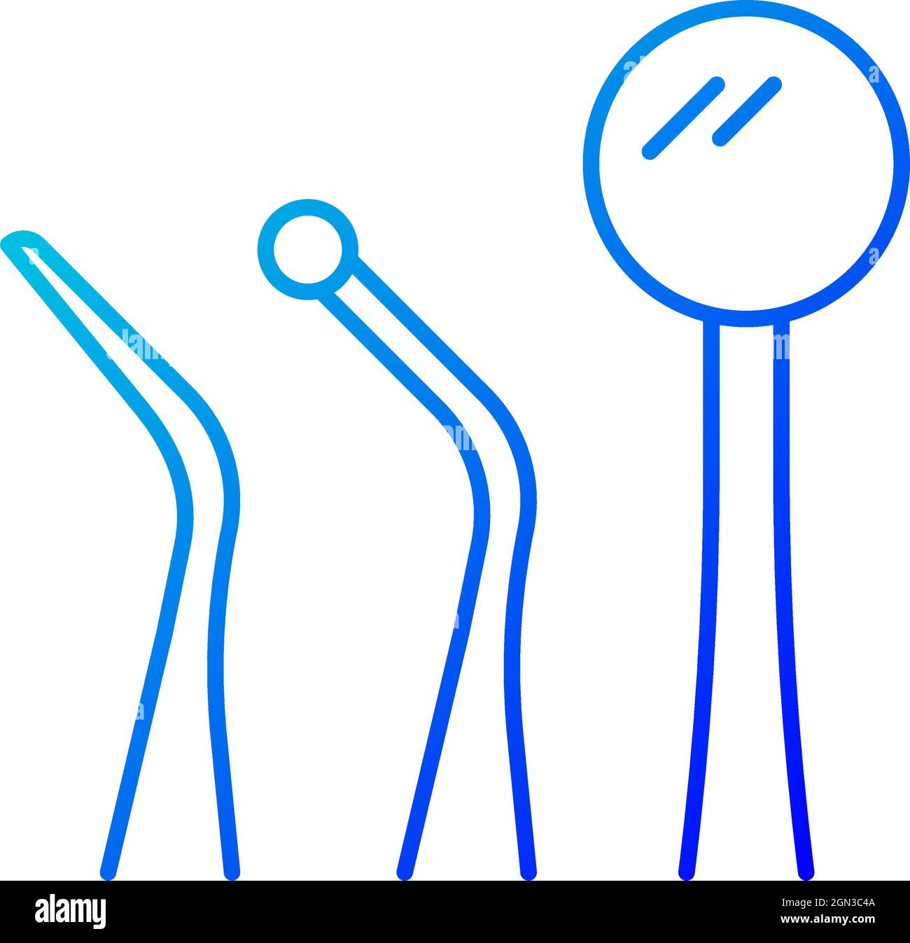 Dental instruments gradient linear vector icon Stock Vector
