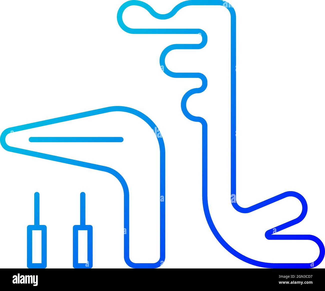 Tools for implant maintenance gradient linear vector icon Stock Vector