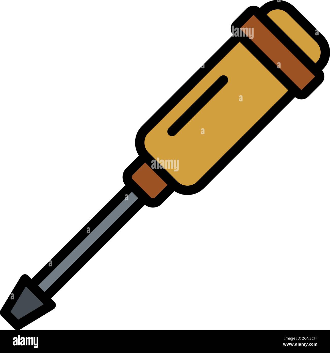 Small screwdriver icon. Outline small screwdriver vector icon color ...
