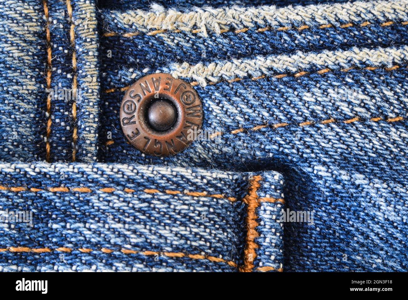 Den Helder, the Netherlands. September 2021. Close up of the buttons on a  pair of jeans. High quality photo Stock Photo - Alamy