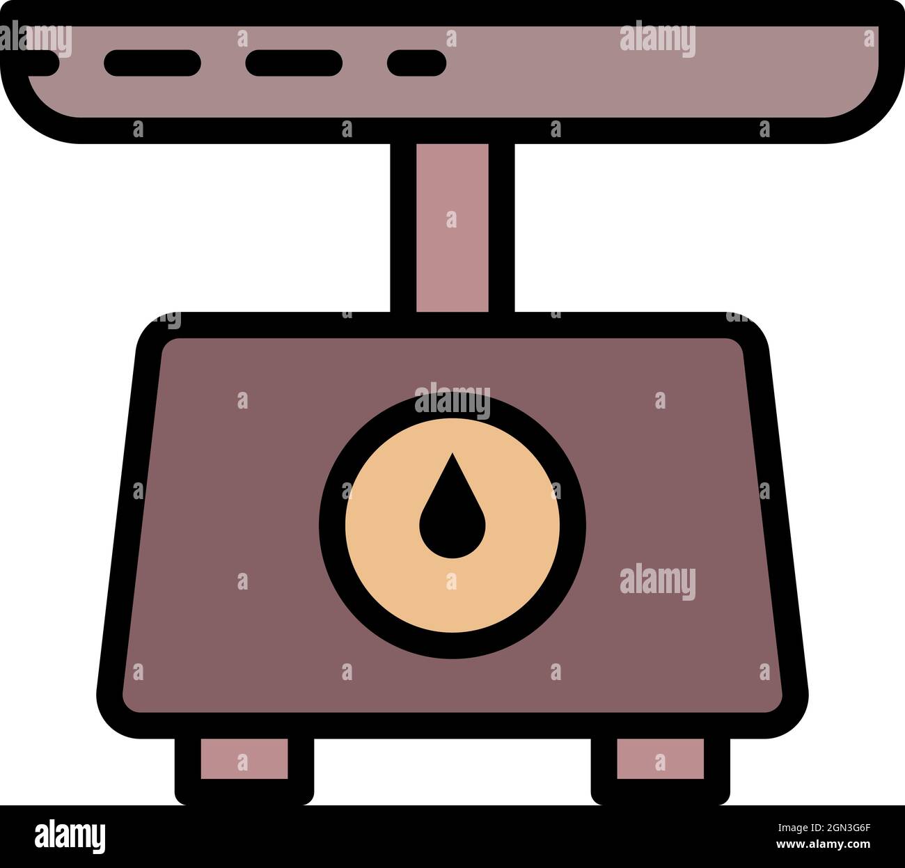 Weigh scales icon. Outline weigh scales vector icon color flat isolated ...
