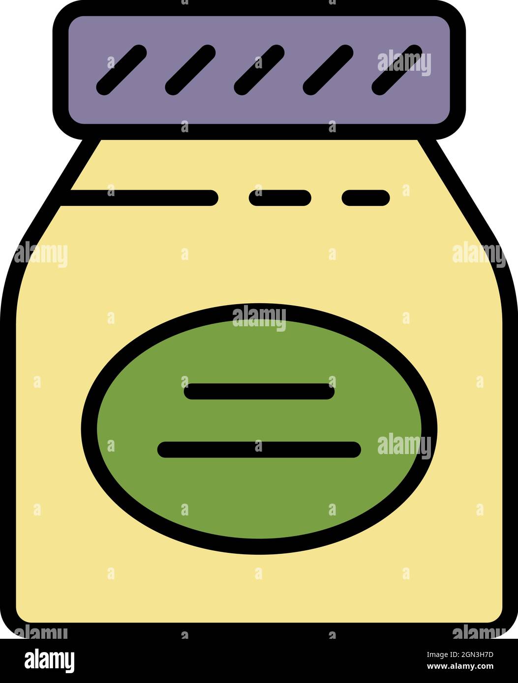 Jelly jam jar icon. Outline jelly jam jar vector icon color flat