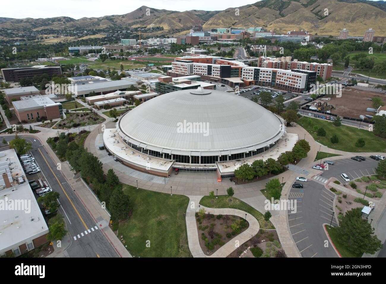 A general view of the Jon M. Huntsman Center on the campus of the