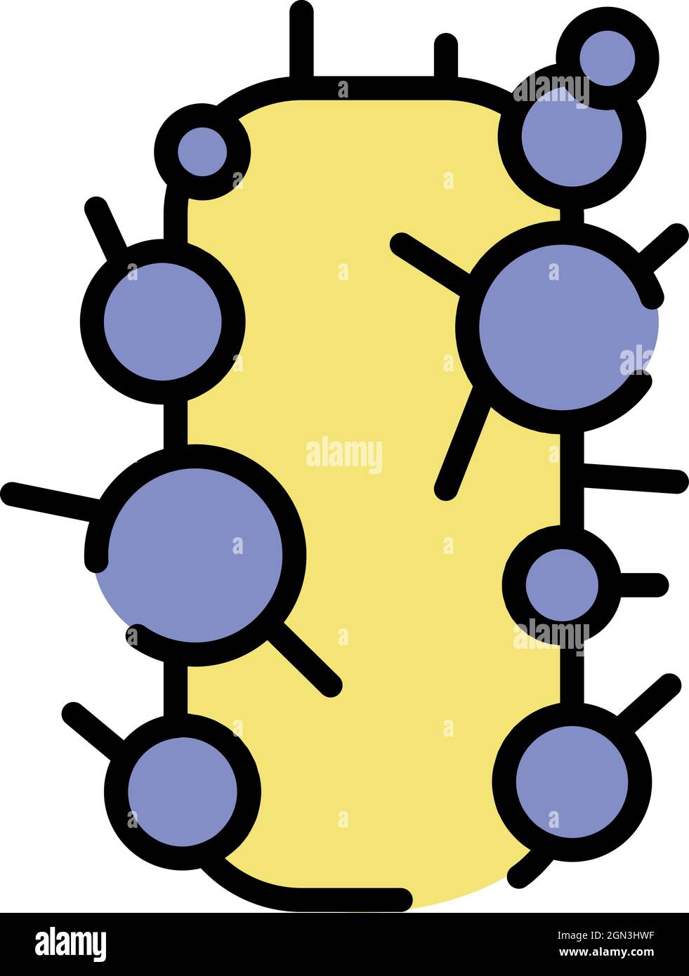 Streptococcus colony icon. Outline streptococcus colony vector icon color flat isolated Stock Vector