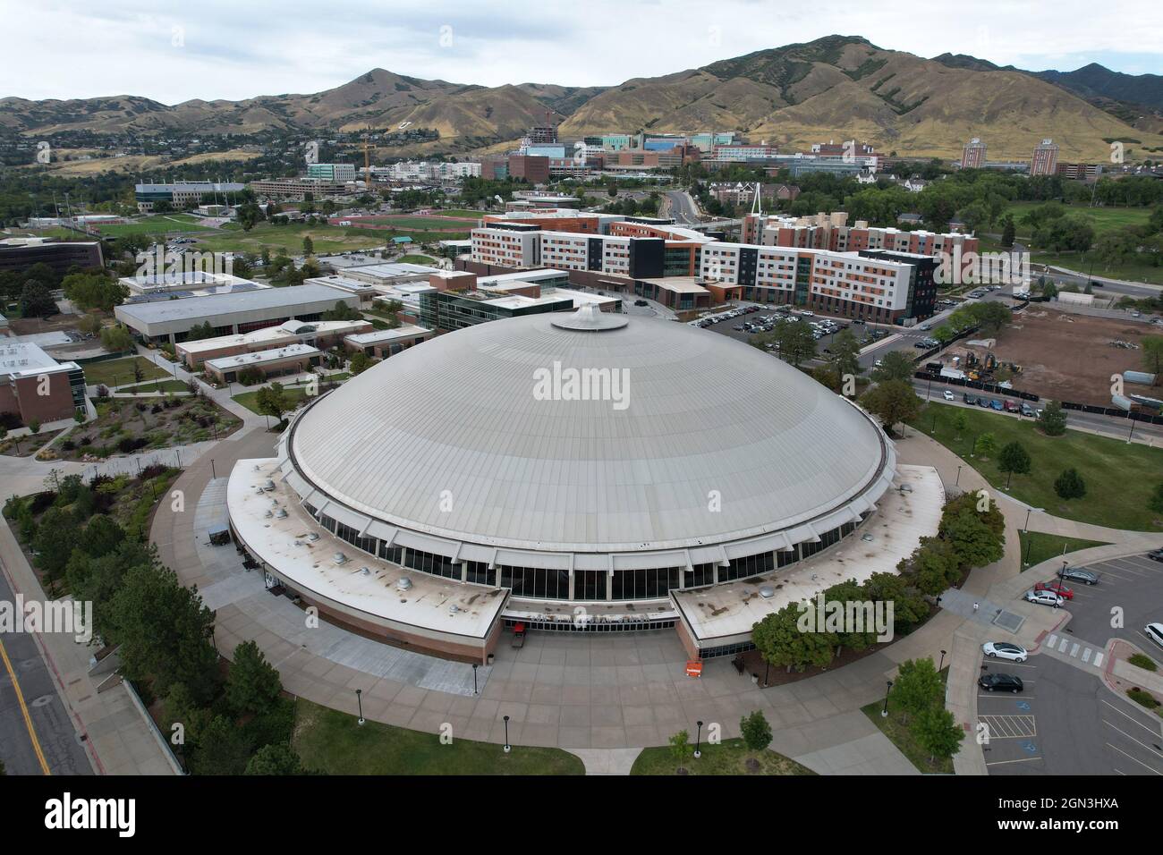 A general view of the Jon M. Huntsman Center on the campus of the
