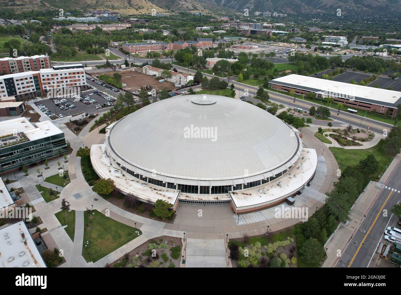 A general view of the Jon M. Huntsman Center on the campus of the