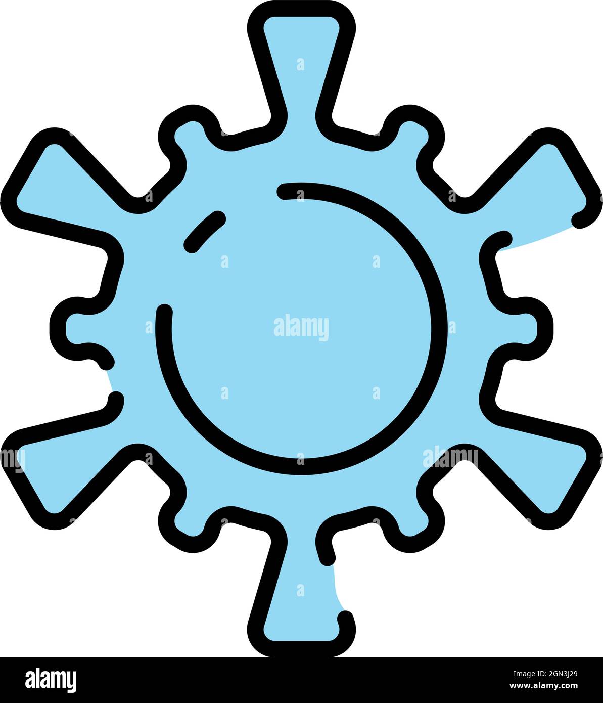 Dangerous virus icon. Outline dangerous virus vector icon color flat ...