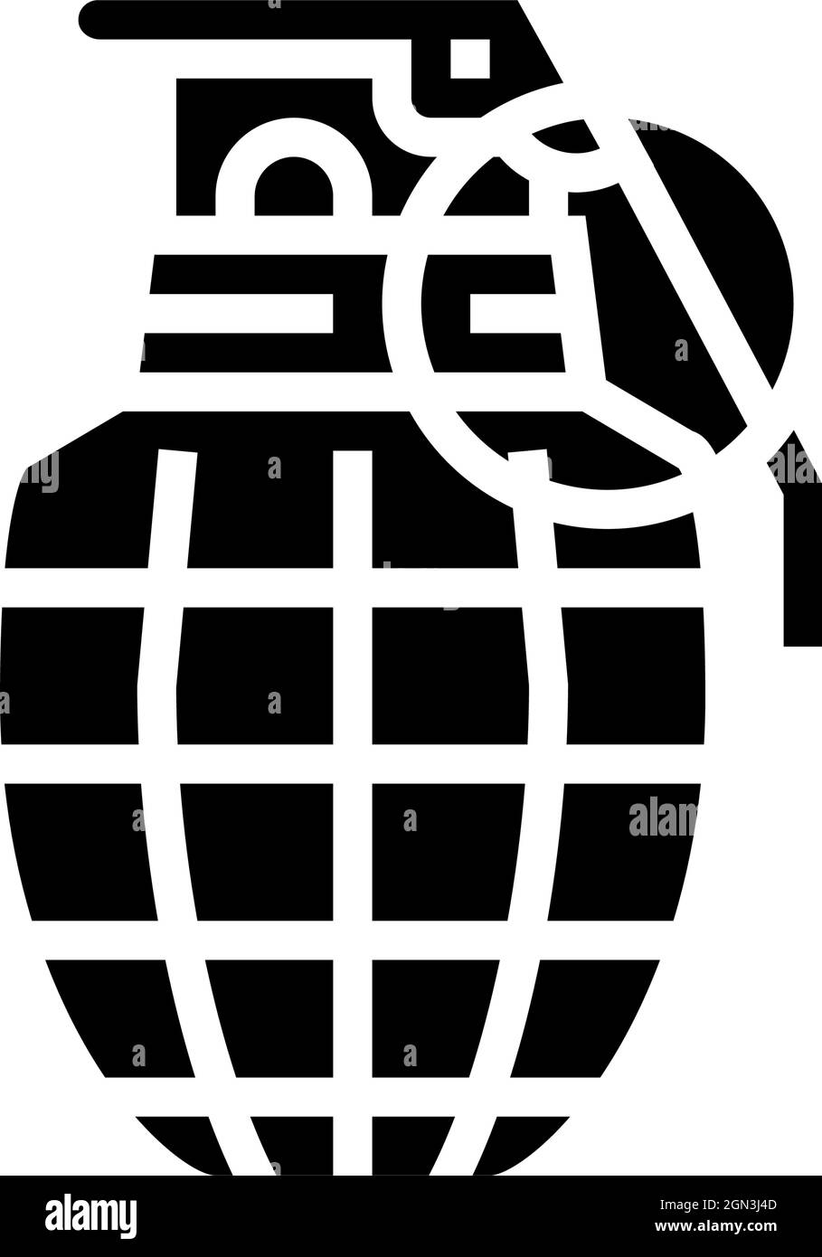 grenade war weapon glyph icon vector illustration Stock Vector Image ...
