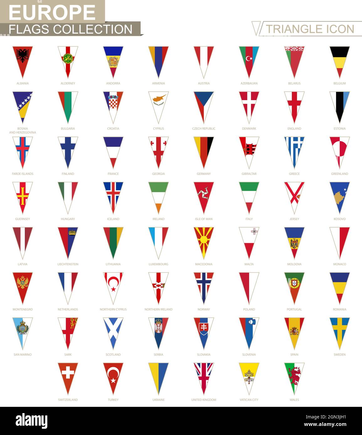 Flags of Europe, all European flags. Triangle icon Stock Vector Image & Art Alamy