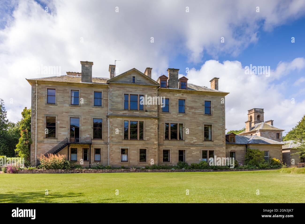 Cambo House, an impressive Victorian country house, built in 1881, lies at the heart of a 1200 acre country estate and a stone's throw from the sea. Stock Photo