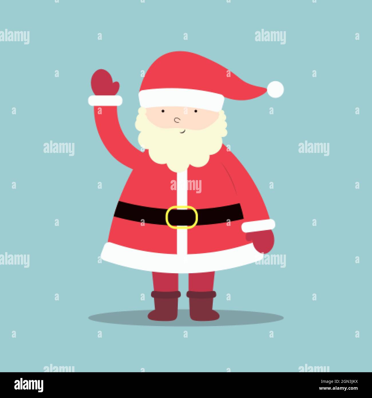 A Cute cartoon character Santa Claus waving Stock Vector Image & Art ...