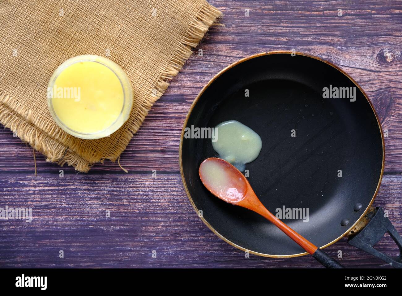 homemade ghee in container on a table Stock Photo Alamy