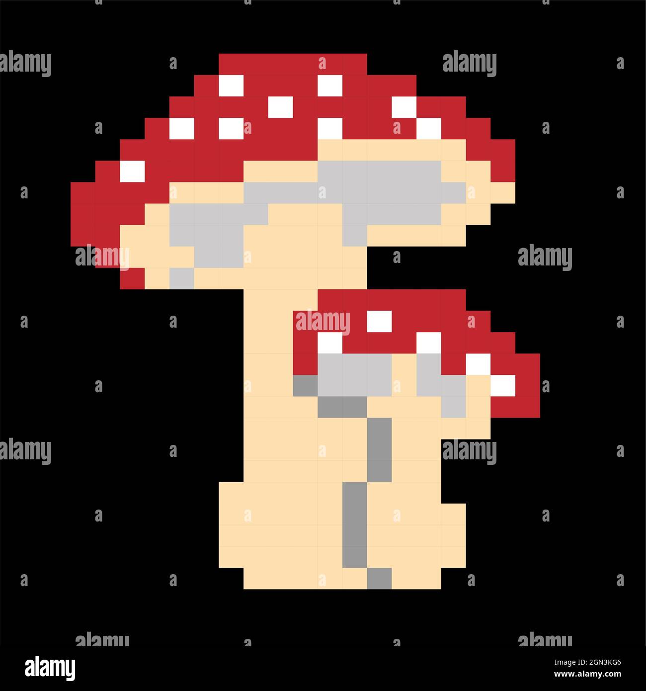 mushroom Pixel Art isolated on white Background. bit icon. Pixel design