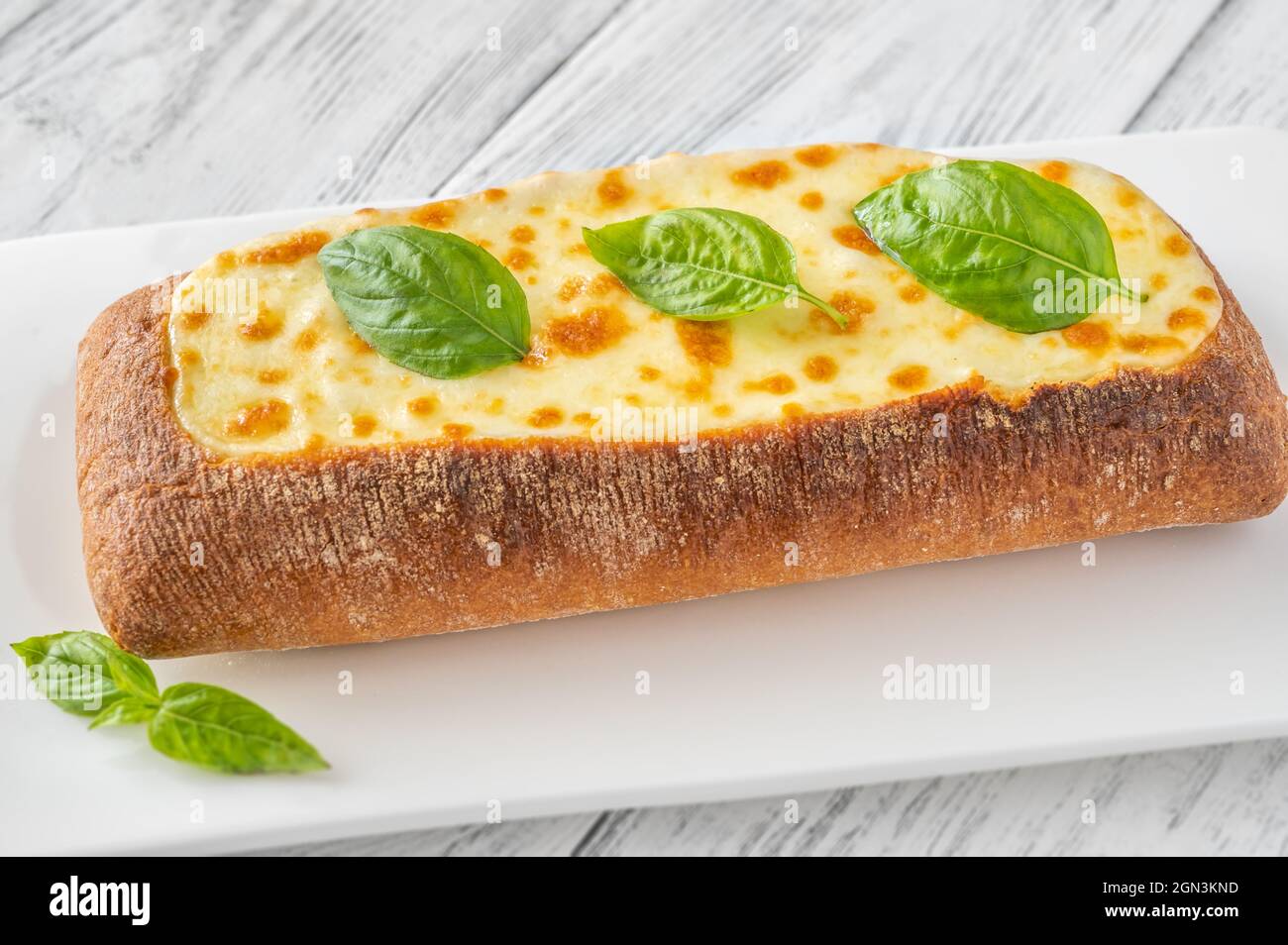 Ciabatta stuffed with mozzarella and ricoota cheese Stock Photo Alamy