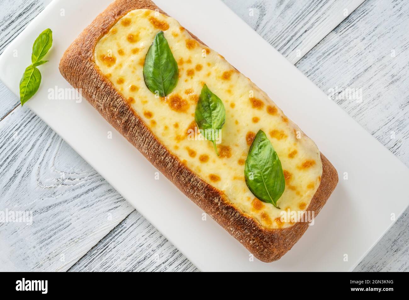 Ciabatta stuffed with mozzarella and ricoota cheese Stock Photo Alamy