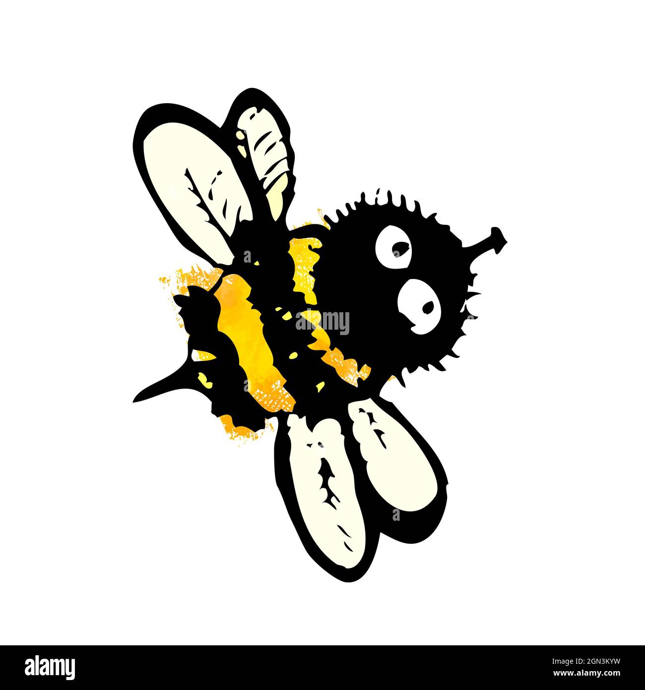 Funny bee. child drawing . Vector illustration Stock Vector