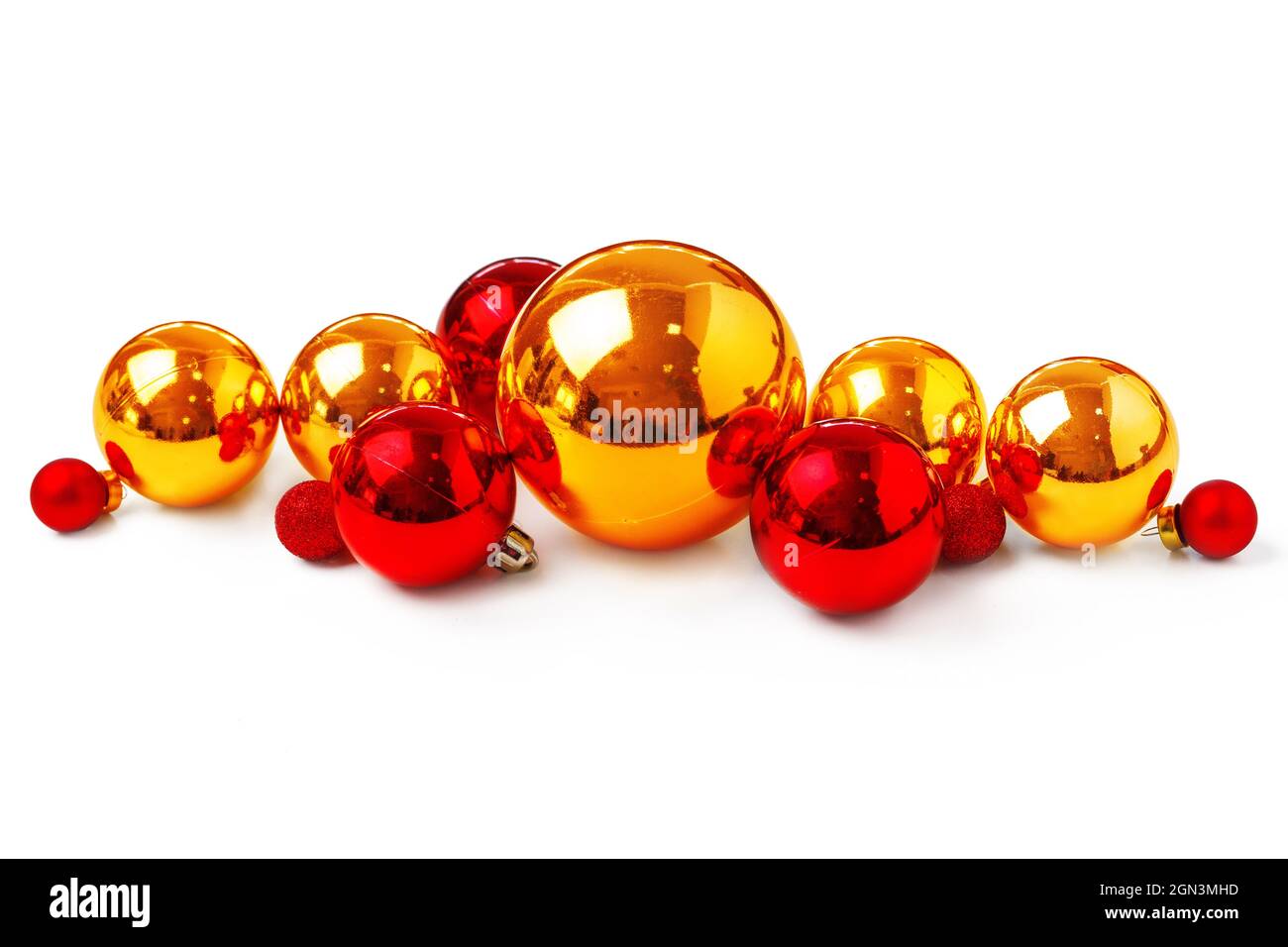 Christmas tree baubles isolated on white background Stock Photo - Alamy