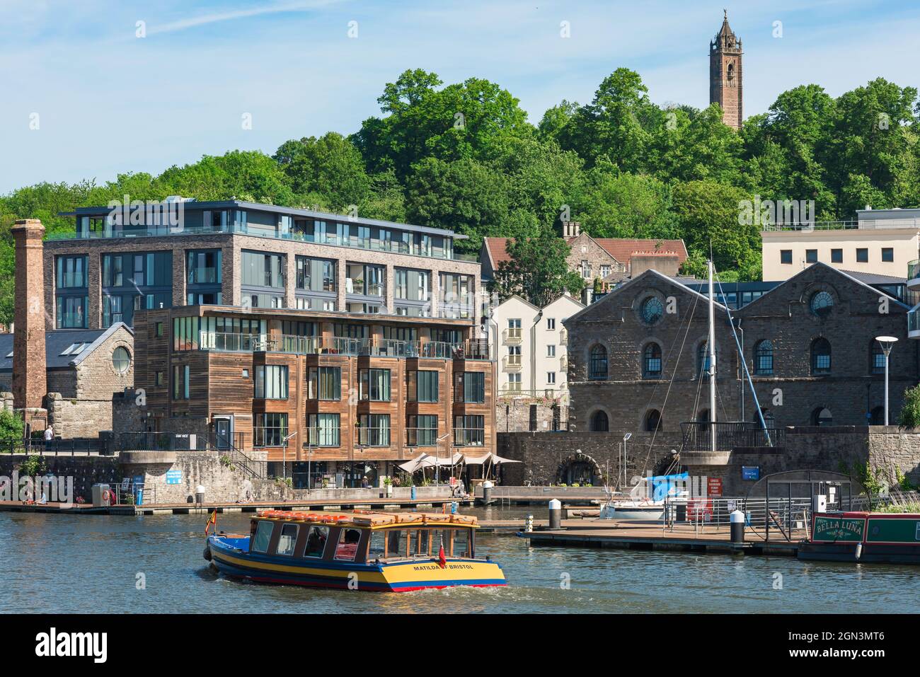Bristol waterfront, view in summer of renovated and modernised property in the Harbourside Lookout area of central Bristol, England, UK Stock Photo