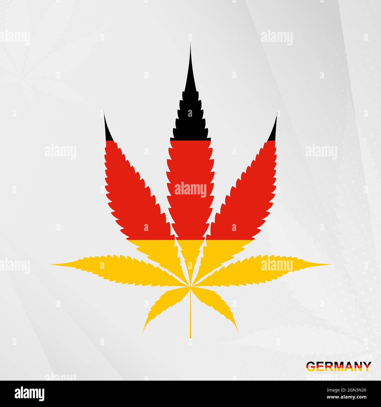 Flag of Germany in Marijuana leaf shape. The concept of legalization Cannabis in Germany