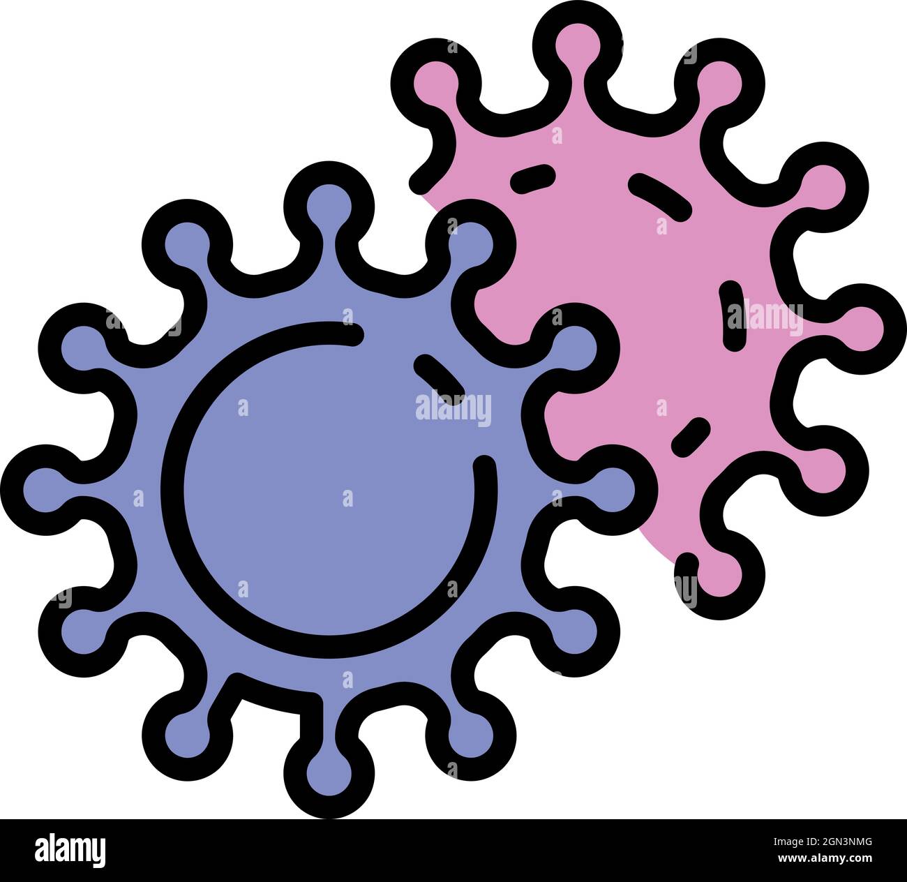 Rhinovirus icon. Outline rhinovirus vector icon color flat isolated Stock Vector
