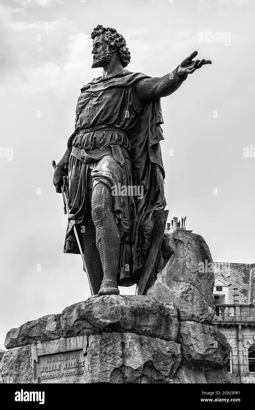 Statue of William Wallace in Aberdeen, Scotland, by William Grant Stevenson, erected in 1888. Stock Photo