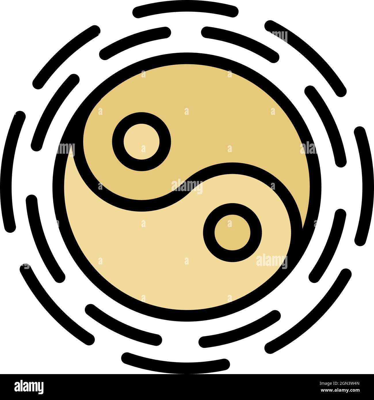 Yin yang icon. Outline yin yang vector icon color flat isolated Stock ...
