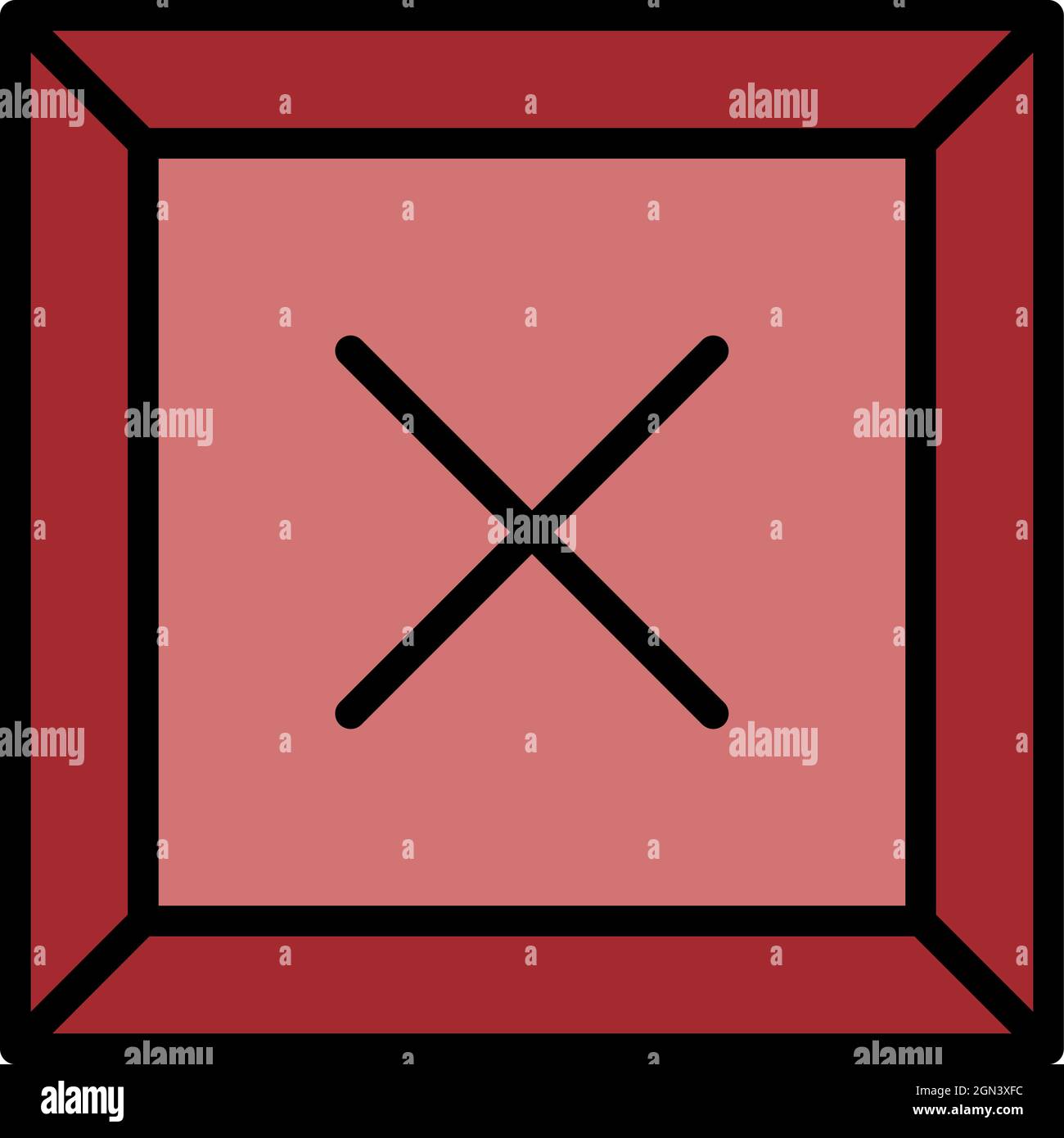 Cross firewall icon. Outline cross firewall vector icon color flat ...
