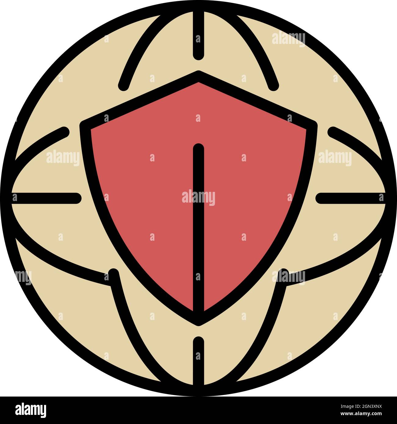 Safe global internet icon. Outline safe global internet vector icon ...
